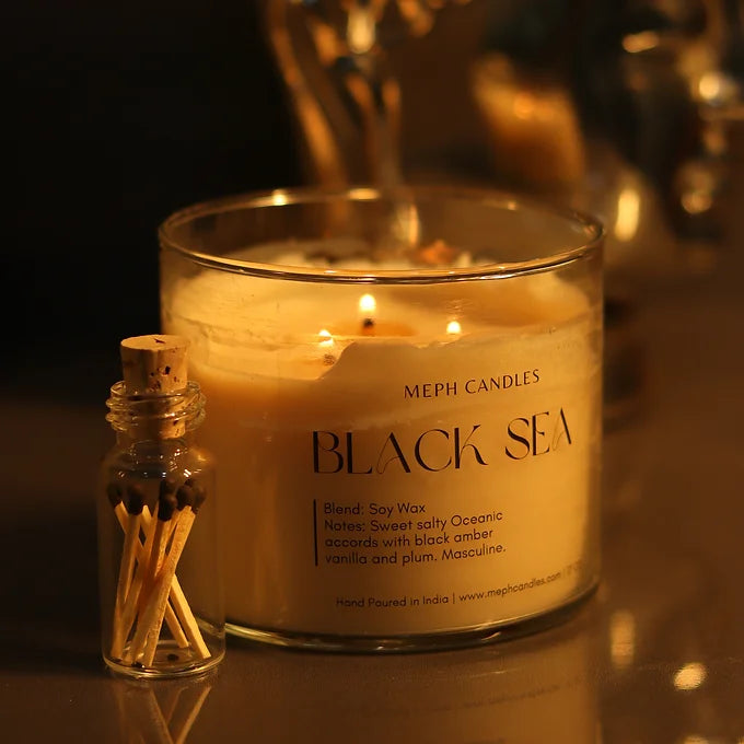 Black Sea, Pure Soy 3 Wick Scented Candle 400 gm